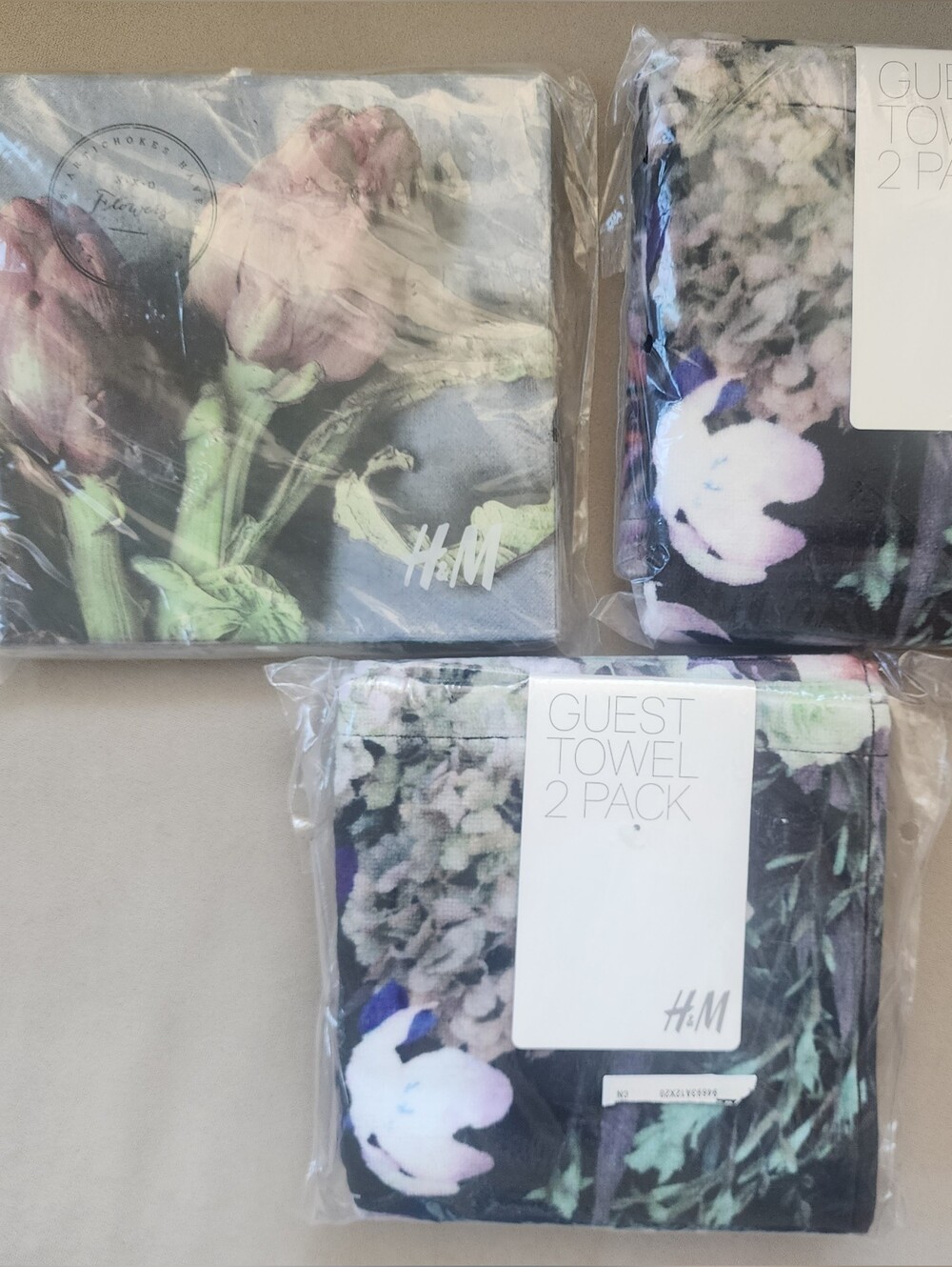 H&M Home Floral Guest Towel & Napkin Bundle NWT